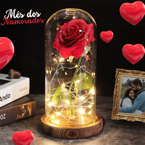 Luminária Rosa Eterna Glow Charm™ - OFERTA MÊS DOS NAMORADOS❤❤